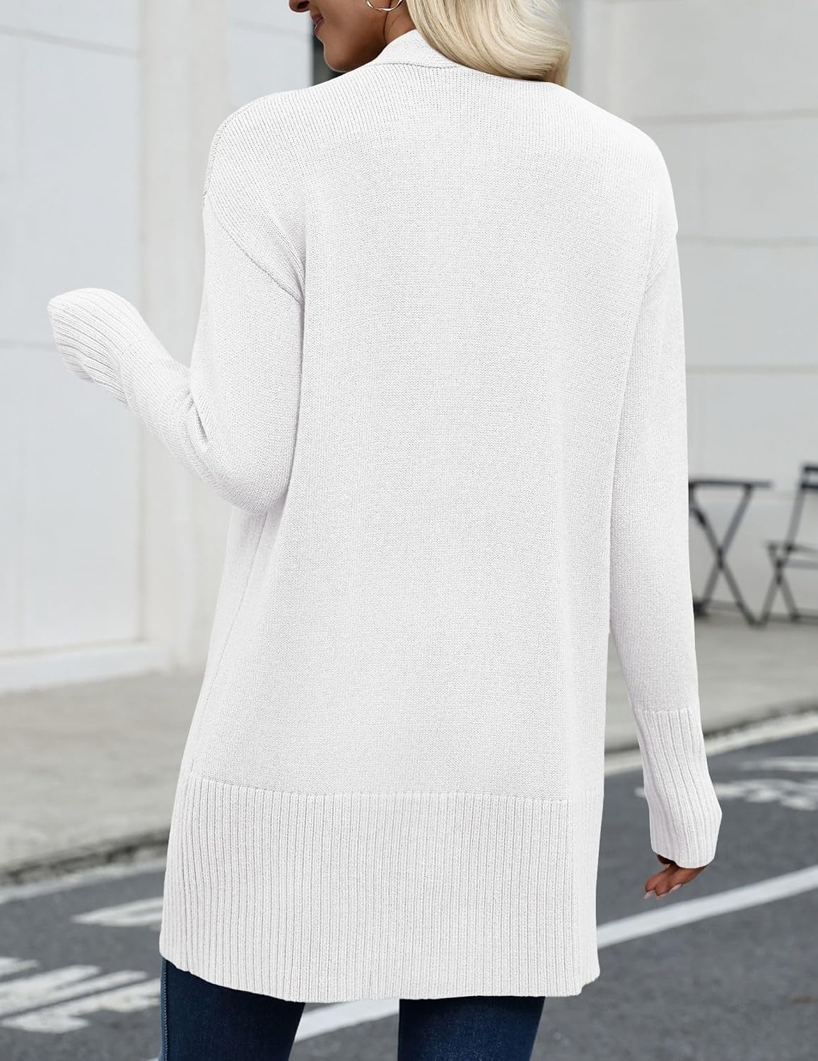 image:imageZeagoo Cardigan Sweaters for Women Open Front Cardigans Long Sleeve SweaterWhite