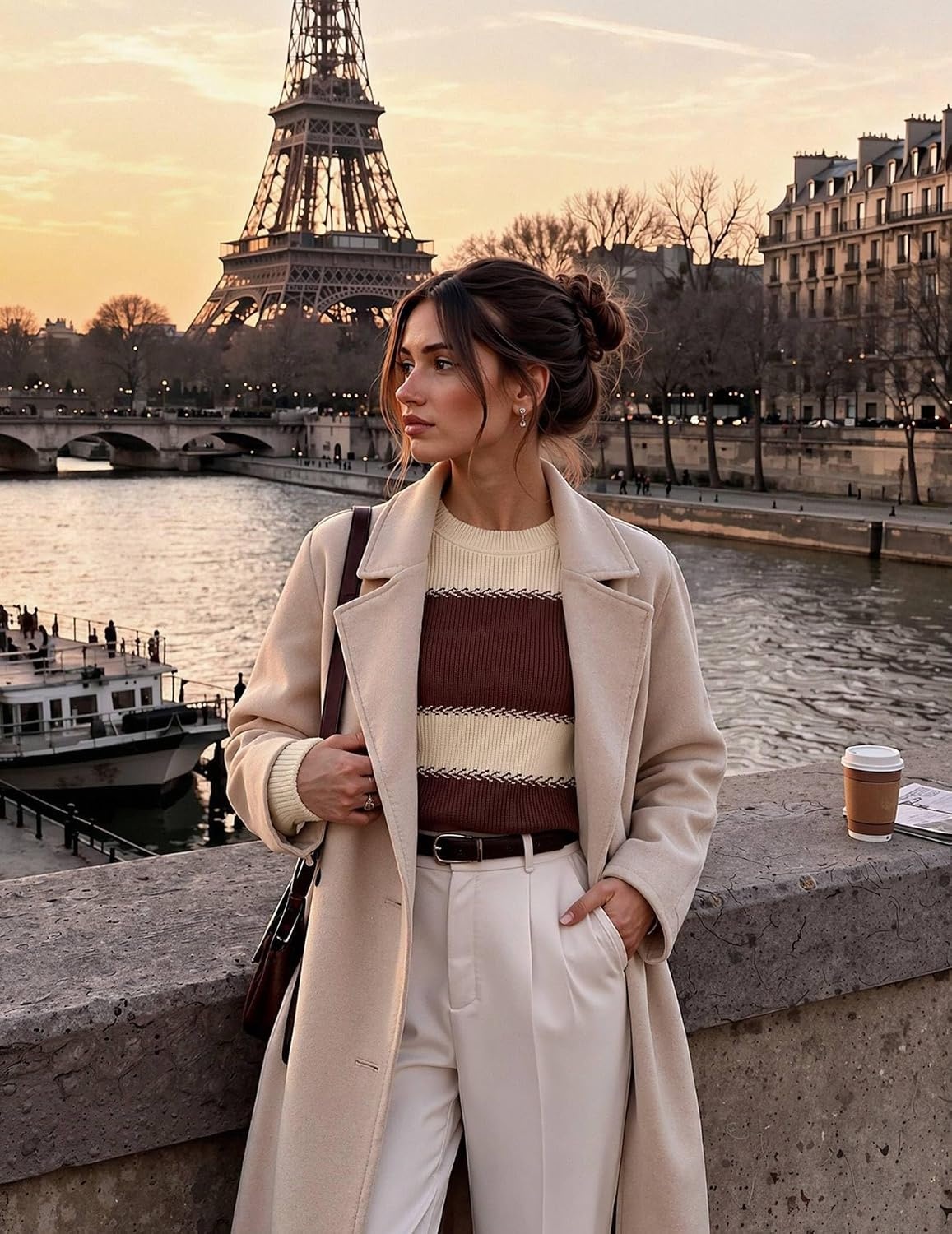image:imageZeagoo Sweaters for Women 2026 Loose Fit Chunky Knit Casual Fall OutfitsBrown Beige Block