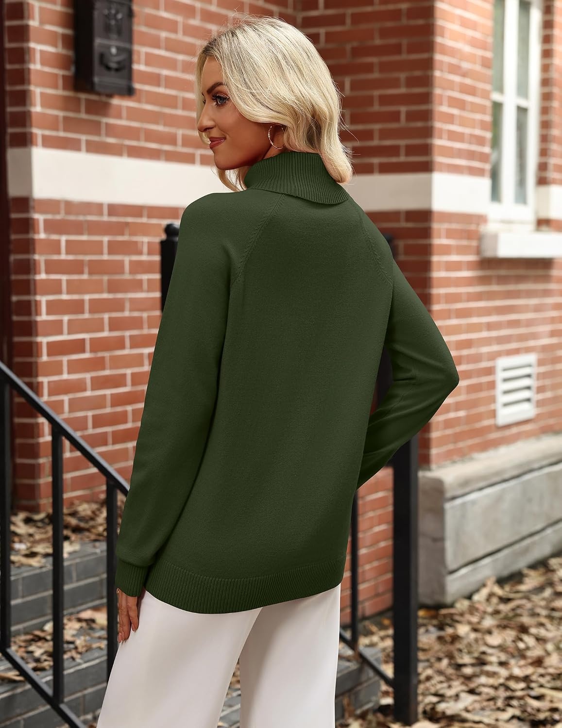 image:imageZeagoo Womens Sweaters Fall Turtleneck Tops Long Sleeve Winter ClothingArmy Green