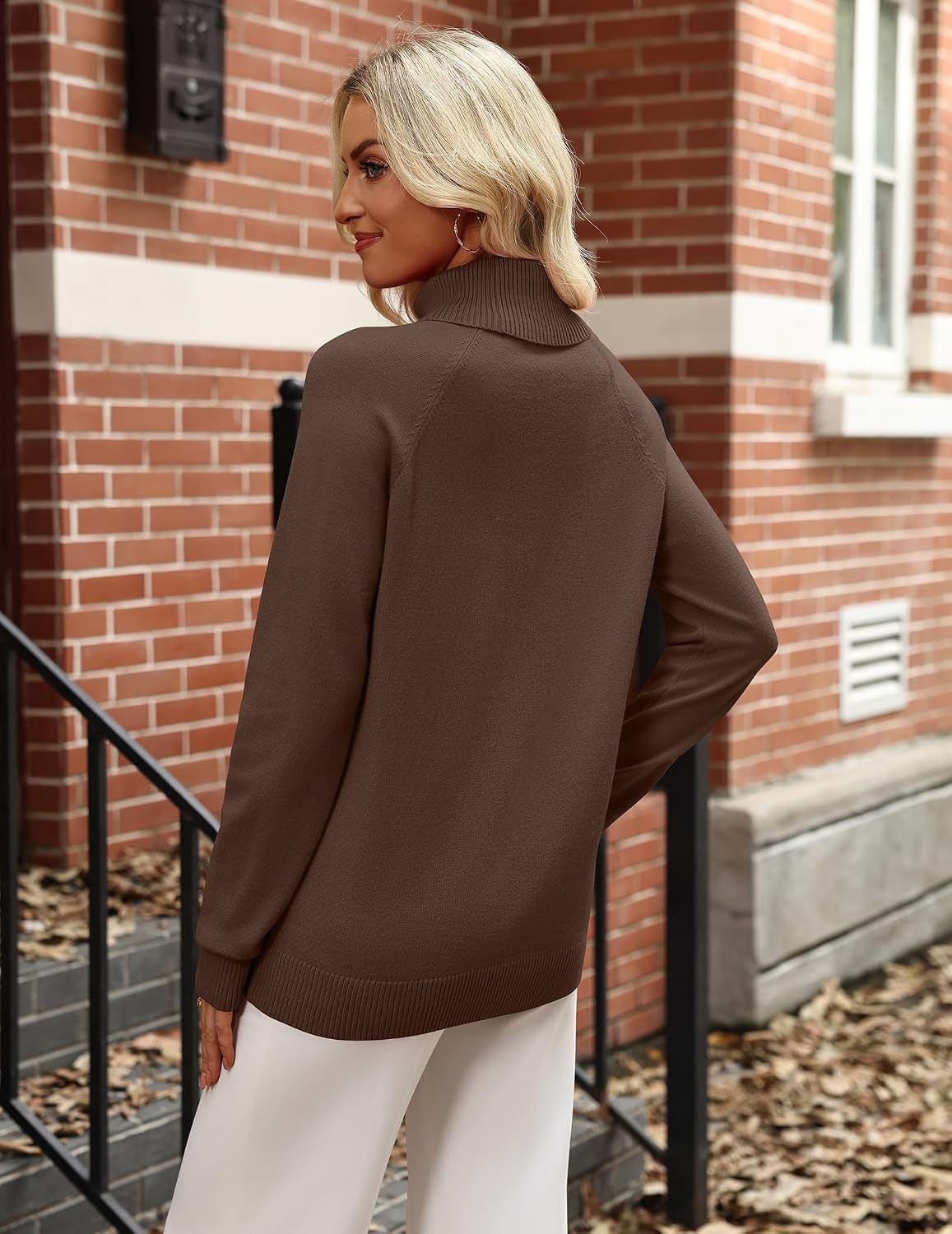 image:imageZeagoo Womens Sweaters Fall Turtleneck Tops Long Sleeve Winter ClothingBrown