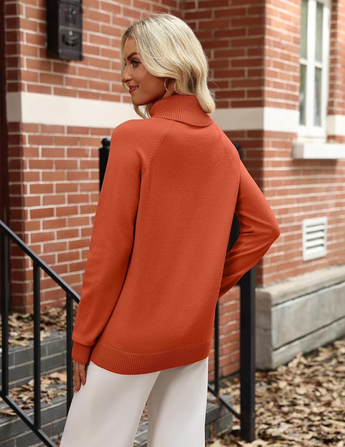 image:imageZeagoo Womens Sweaters Fall Turtleneck Tops Long Sleeve Winter ClothingOrange