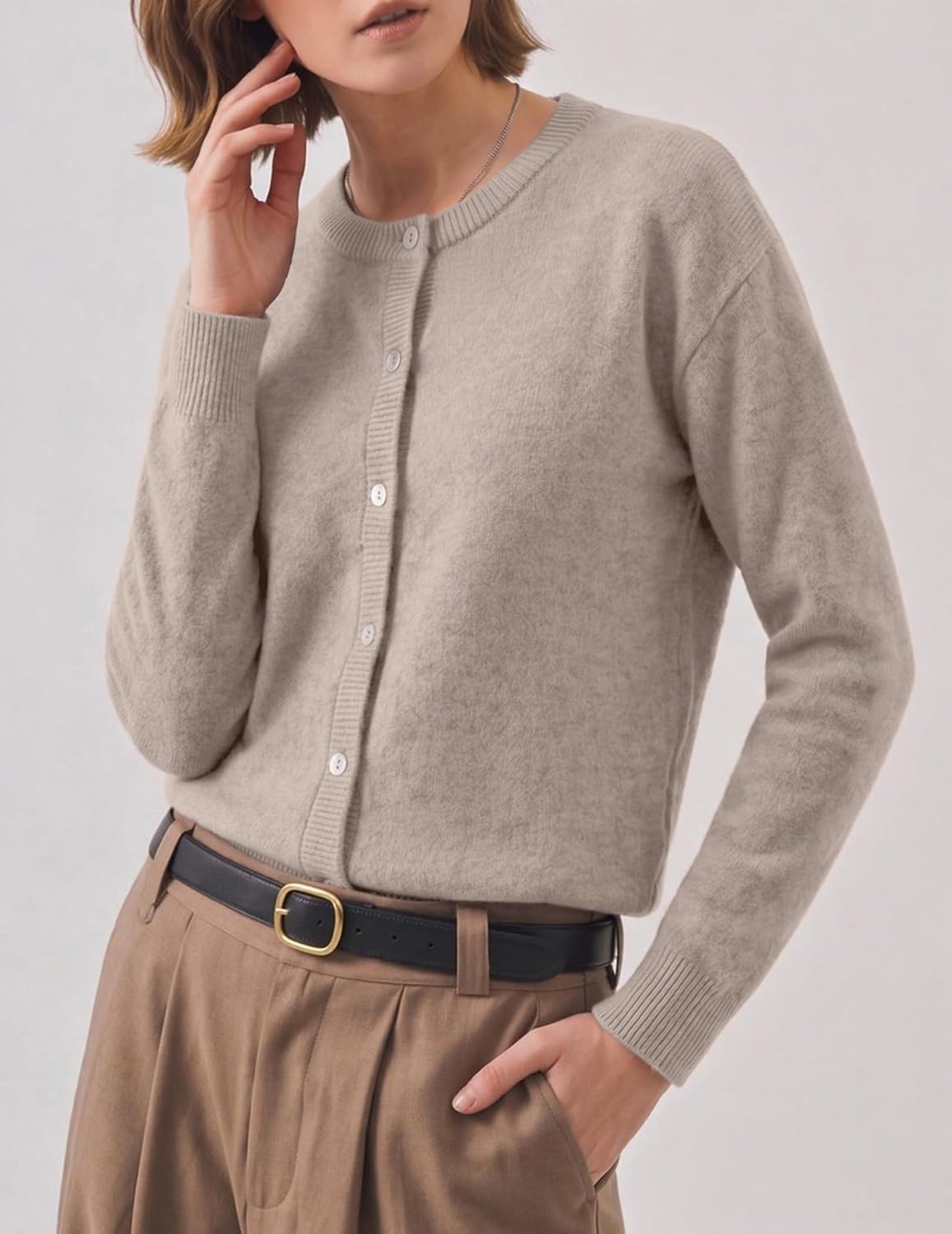 image:imageZeagoo Wool Blend Cardigan Sweaters for Women 2026 Casual Fall Outfits01 Camel