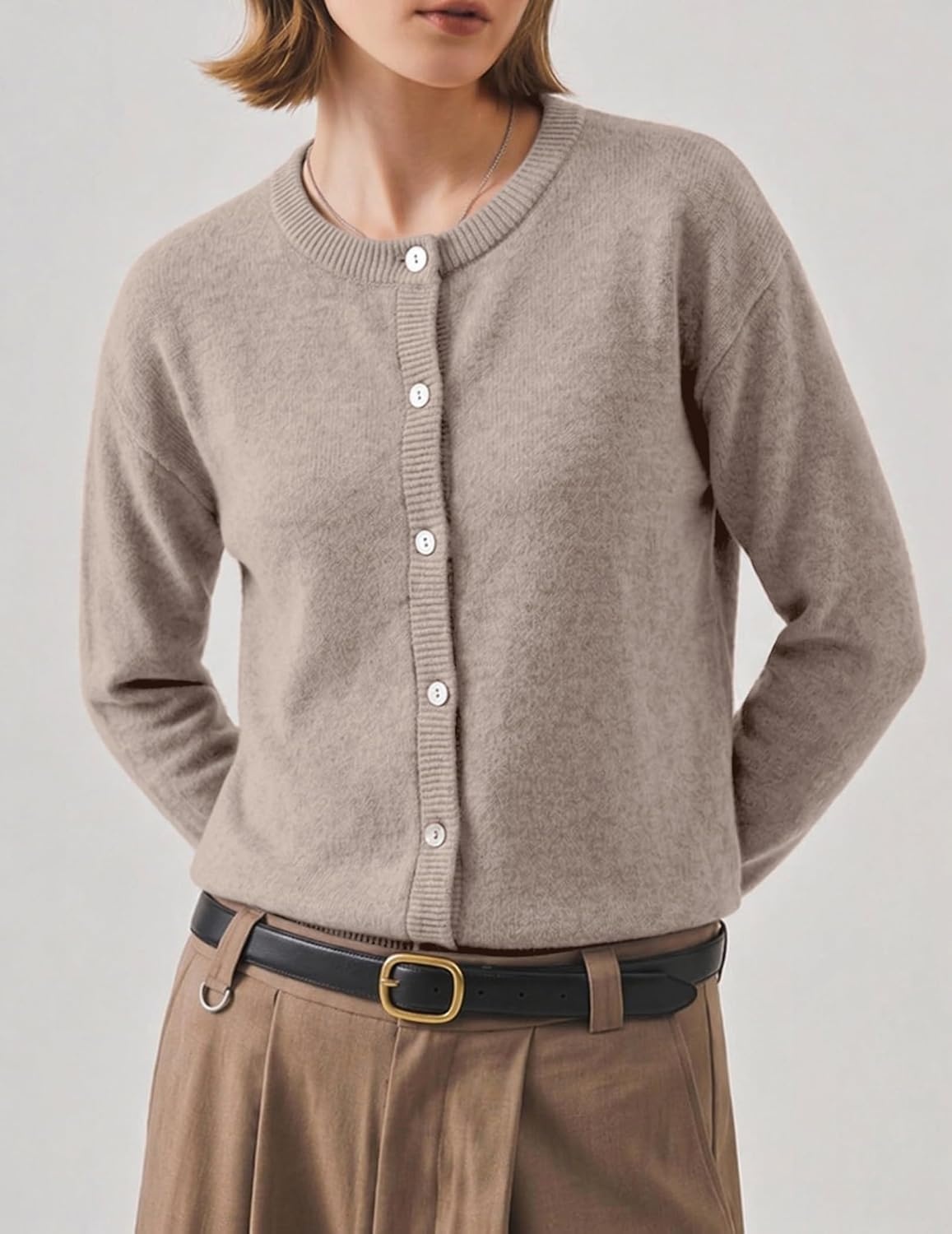 image:imageZeagoo Wool Blend Cardigan Sweaters for Women 2026 Casual Fall Outfits01 Camel