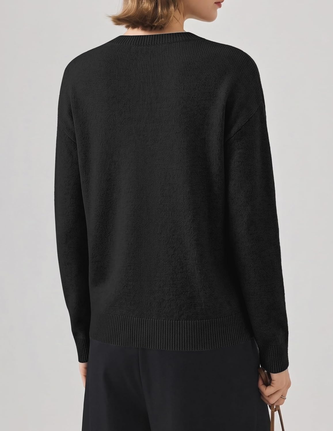 image:imageZeagoo Wool Blend Cardigan Sweaters for Women 2026 Casual Fall Outfits03 Black