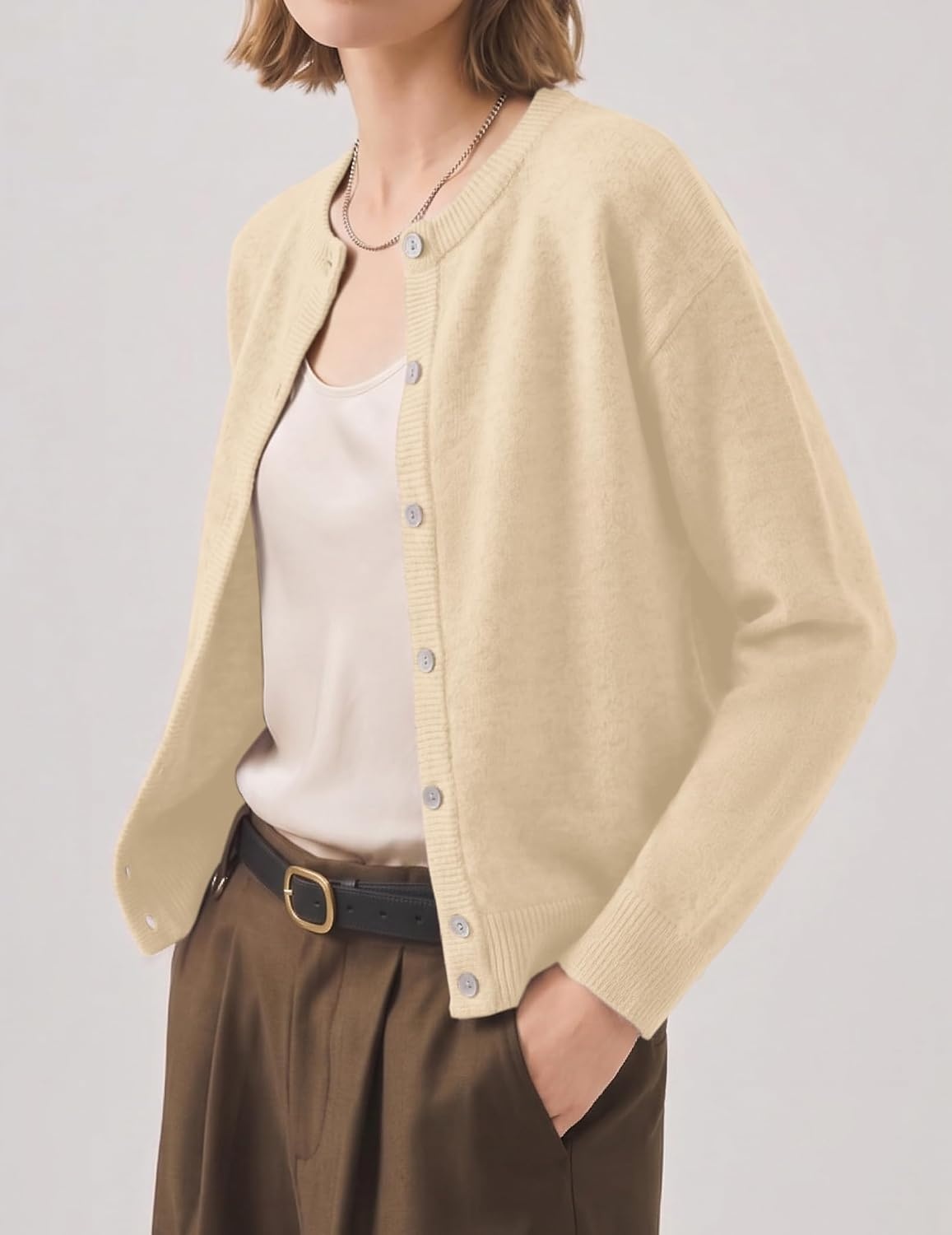 image:imageZeagoo Wool Blend Cardigan Sweaters for Women 2026 Casual Fall OutfitsApricot