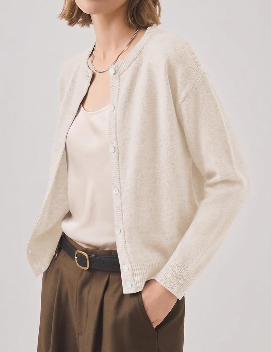 image:imageZeagoo Wool Blend Cardigan Sweaters for Women 2026 Casual Fall OutfitsBeige