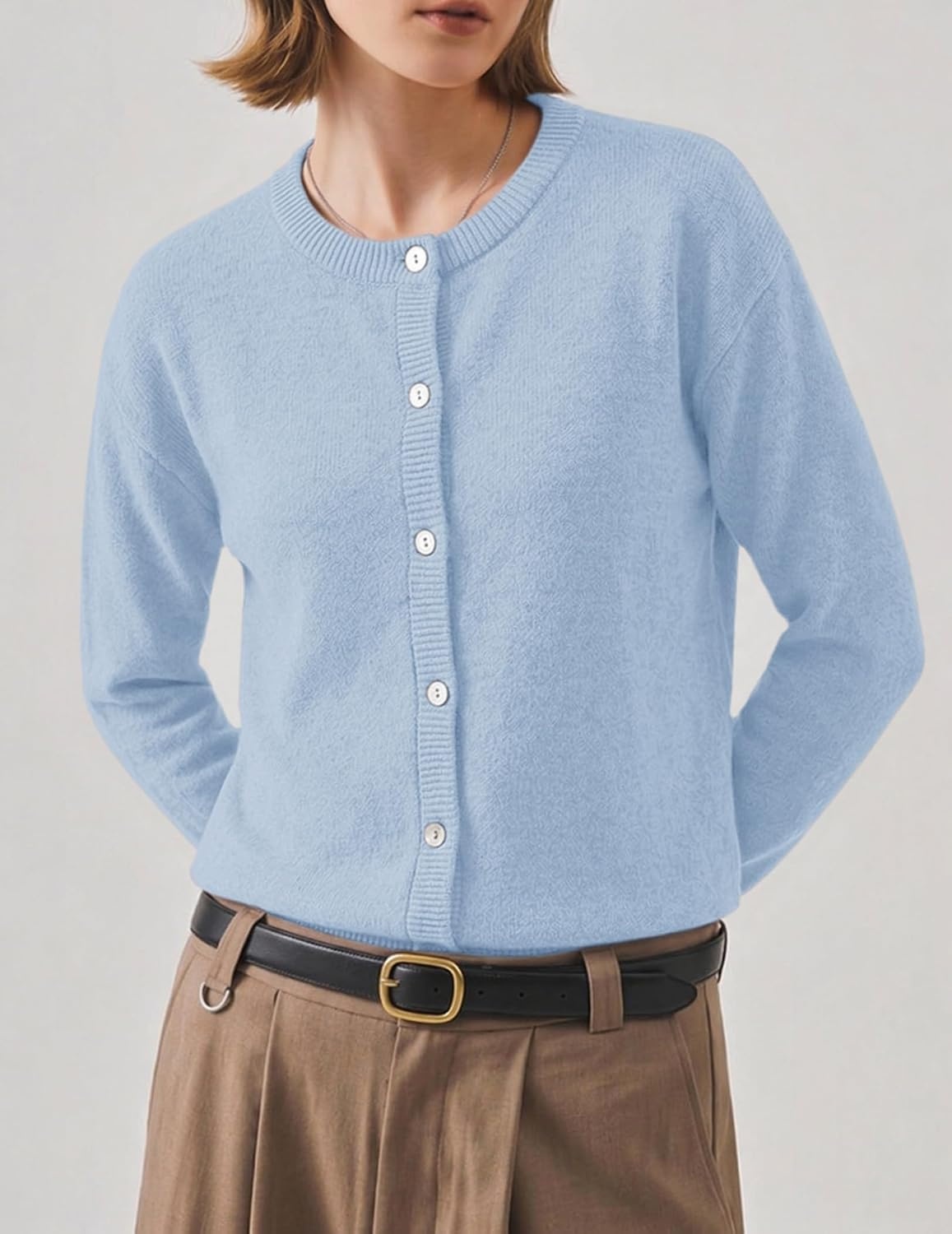 image:imageZeagoo Wool Blend Cardigan Sweaters for Women 2026 Casual Fall OutfitsBlue