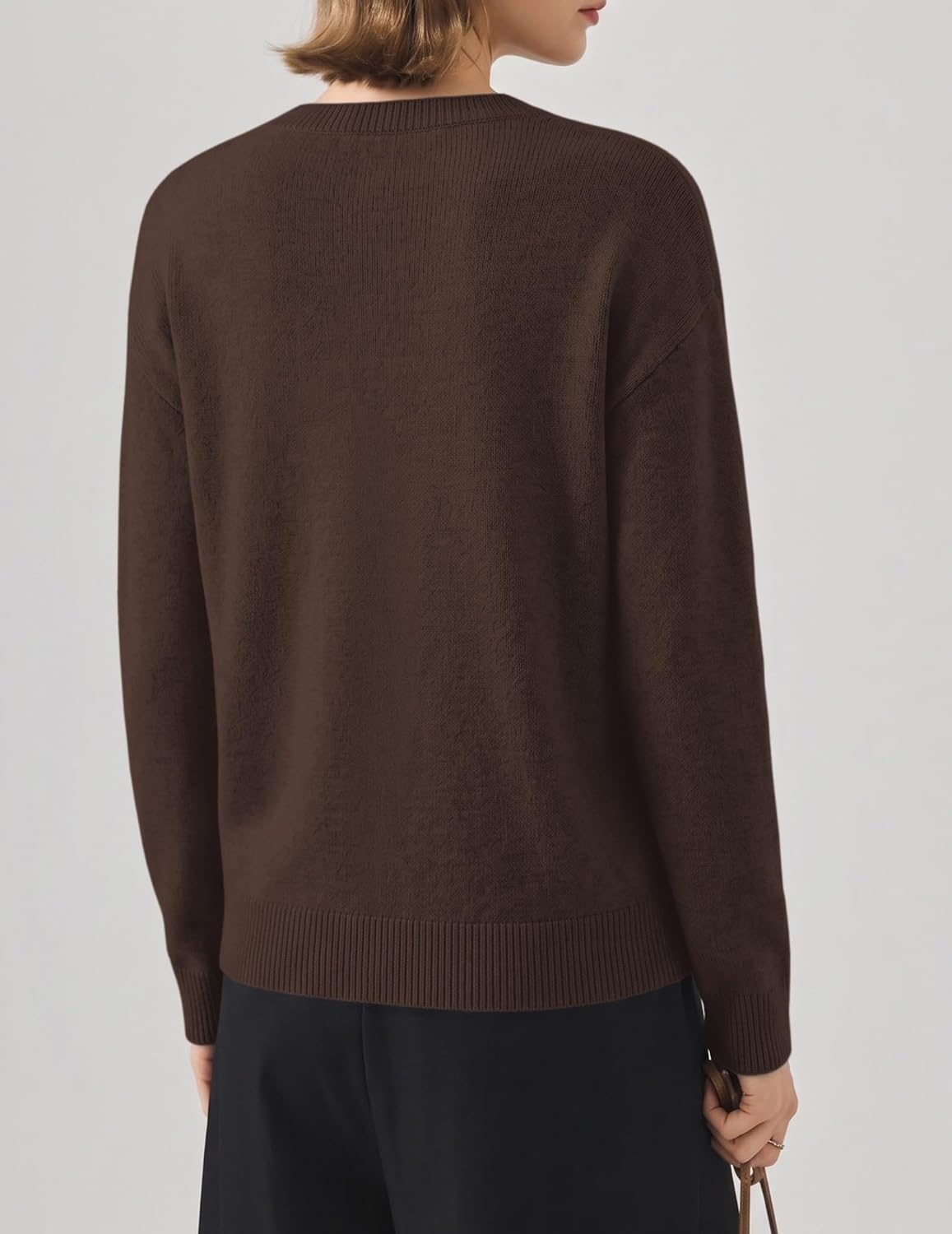 image:imageZeagoo Wool Blend Cardigan Sweaters for Women 2026 Casual Fall OutfitsBrown