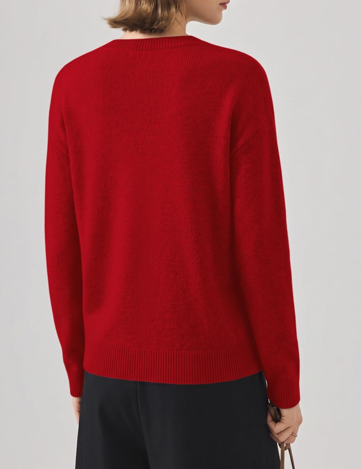 image:imageZeagoo Wool Blend Cardigan Sweaters for Women 2026 Casual Fall OutfitsRed