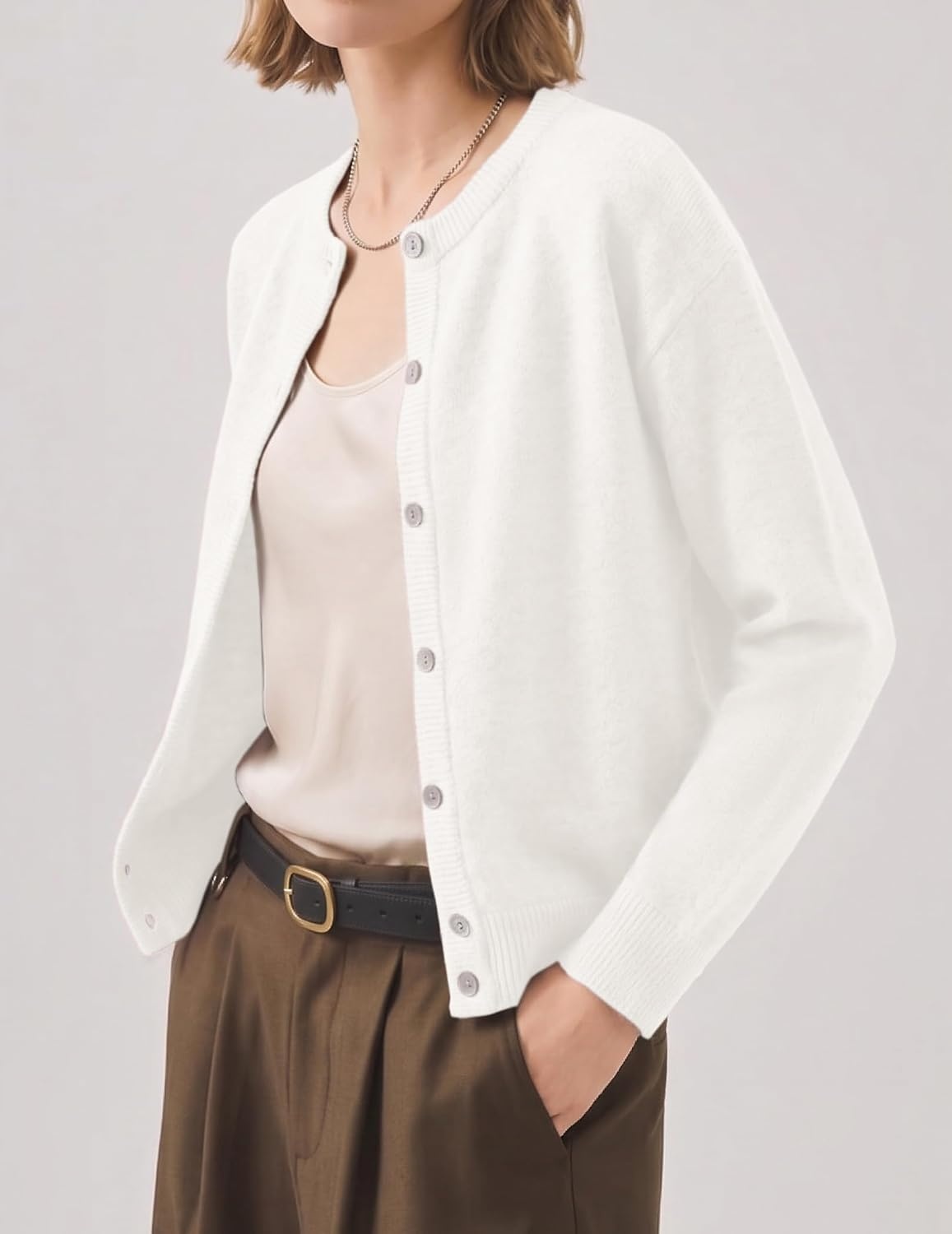 image:imageZeagoo Wool Blend Cardigan Sweaters for Women 2026 Casual Fall OutfitsWhite