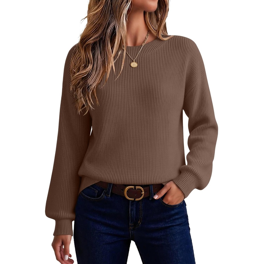 image:imageZeagoo Sweaters for Women 2026 Loose Fit Chunky Knit Casual Fall OutfitsBrown