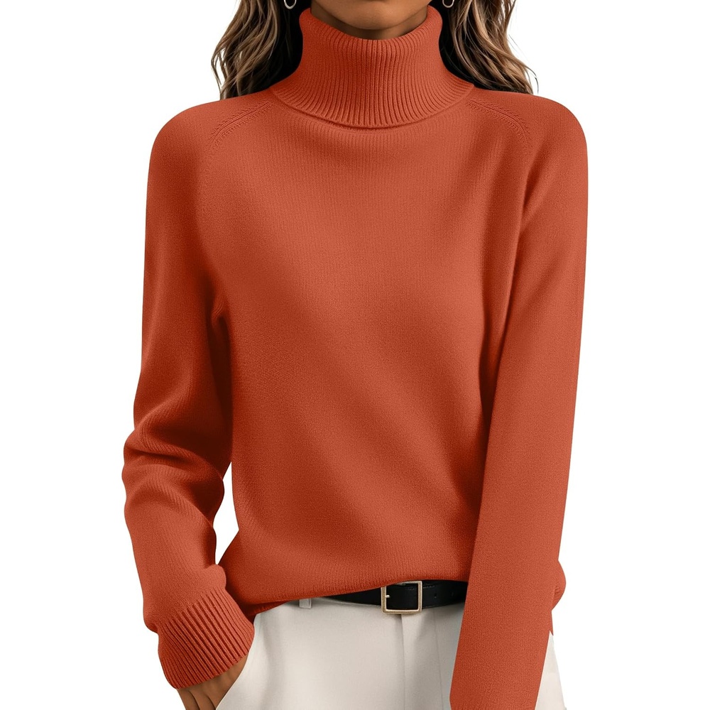 image:imageZeagoo Womens Sweaters Fall Turtleneck Tops Long Sleeve Winter ClothingOrange
