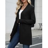 Zeagoo Cardigan Sweaters for Women Open Front Cardigans Long Sleeve Sweater(Black)