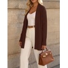 Zeagoo Cardigan Sweaters for Women Open Front Cardigans Long Sleeve Sweater(Brown)