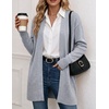 Zeagoo Cardigan Sweaters for Women Open Front Cardigans Long Sleeve Sweater(Gray)