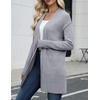 Zeagoo Cardigan Sweaters for Women Open Front Cardigans Long Sleeve Sweater(Gray)