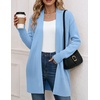 Zeagoo Cardigan Sweaters for Women Open Front Cardigans Long Sleeve Sweater(Light Blue)