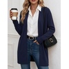 Zeagoo Cardigan Sweaters for Women Open Front Cardigans Long Sleeve Sweater(Navy Blue)