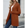 Zeagoo Cardigan Sweaters for Women Open Front Cardigans Long Sleeve Sweater(Orange)