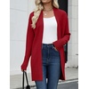 Zeagoo Cardigan Sweaters for Women Open Front Cardigans Long Sleeve Sweater(Red)