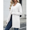 Zeagoo Cardigan Sweaters for Women Open Front Cardigans Long Sleeve Sweater(White)