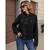Zeagoo Faux Suede Cropped Jackets for Women Trendy Fall Shackets Coats(Black)