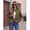 Zeagoo Faux Suede Cropped Jackets for Women Trendy Fall Shackets Coats(Olive Green)