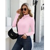 Zeagoo Long Sleeve Mock Neck Tops Slim Fit Shirt Fleece Lined Thermal Tee(Pink)