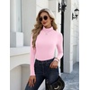Zeagoo Long Sleeve Mock Neck Tops Slim Fit Shirt Fleece Lined Thermal Tee(Pink)