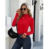 Zeagoo Long Sleeve Mock Neck Tops Slim Fit Shirt Fleece Lined Thermal Tee(Red)