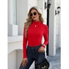 Zeagoo Long Sleeve Mock Neck Tops Slim Fit Shirt Fleece Lined Thermal Tee(Red)