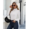 Zeagoo Long Sleeve Mock Neck Tops Slim Fit Shirt Fleece Lined Thermal Tee(White)