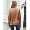 Zeagoo Satin Blouses for Women Silk Tops Long Sleeve Shirts Fall Clothes(A-light Khaki)