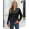 Zeagoo Satin Blouses for Women Silk Tops Long Sleeve Shirts Fall Clothes(Black)