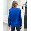 Zeagoo Satin Blouses for Women Silk Tops Long Sleeve Shirts Fall Clothes(Blue)