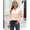 Zeagoo Satin Blouses for Women Silk Tops Long Sleeve Shirts Fall Clothes(Champagne)