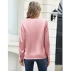 Zeagoo Satin Blouses for Women Silk Tops Long Sleeve Shirts Fall Clothes(Pink)