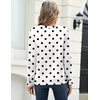 Zeagoo Satin Blouses for Women Silk Tops Long Sleeve Shirts Fall Clothes(Polka Dots)