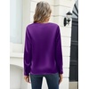 Zeagoo Satin Blouses for Women Silk Tops Long Sleeve Shirts Fall Clothes(Purple)