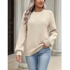 Zeagoo Sweaters for Women 2026 Loose Fit Chunky Knit Casual Fall Outfits(03 Beige)