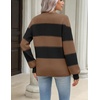 Zeagoo Sweaters for Women 2026 Loose Fit Chunky Knit Casual Fall Outfits(04 Black Brown Block)