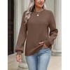 Zeagoo Sweaters for Women 2026 Loose Fit Chunky Knit Casual Fall Outfits(Brown)
