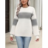 Zeagoo Sweaters for Women 2026 Loose Fit Chunky Knit Casual Fall Outfits(Grey Block)