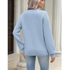 Zeagoo Sweaters for Women 2026 Loose Fit Chunky Knit Casual Fall Outfits(Light Blue)