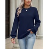 Zeagoo Sweaters for Women 2026 Loose Fit Chunky Knit Casual Fall Outfits(Navy Blue)