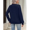 Zeagoo Sweaters for Women 2026 Loose Fit Chunky Knit Casual Fall Outfits(Navy Blue)