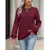 Zeagoo Sweaters for Women 2026 Loose Fit Chunky Knit Casual Fall Outfits(Wine Red)