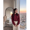 Zeagoo Sweaters for Women 2026 Loose Fit Chunky Knit Casual Fall Outfits(Wine Red)