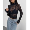Zeagoo Women Mesh Sheer Top Long Sleeve Sexy Shirt Slim Fitted Fall Clothes(Black Leopard-an59)