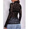 Zeagoo Women Mesh Sheer Top Long Sleeve Sexy Shirt Slim Fitted Fall Clothes(Line-jh255)